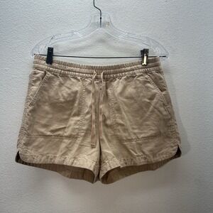 J. Crew linen blend pull-on drawstring shorts Beige Tan Women's S Stretch Waist